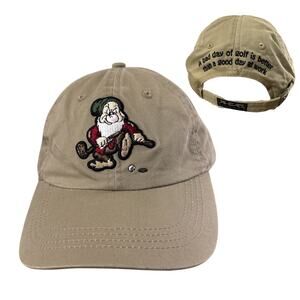 Vintage Grumpy Strapback Hat Cap A Bad Day Of Golf Is Better Work Ahead Disney